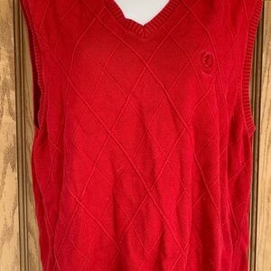 💚3/$25 Izod Men's Red V-Neck Sweater Vest